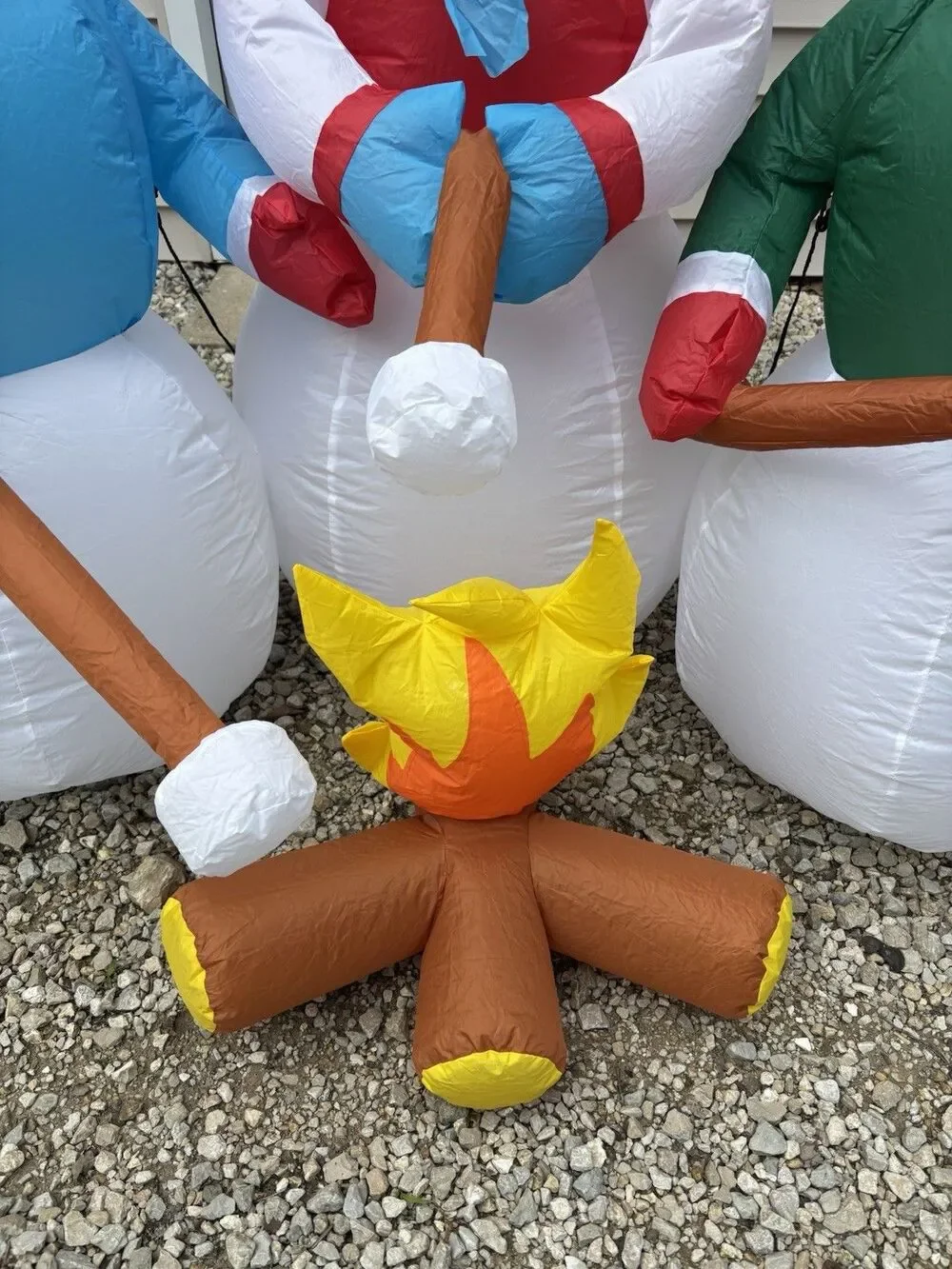 Christmas Inflatable Snowman Family Roasting Marshmallows 5 FT Holiday